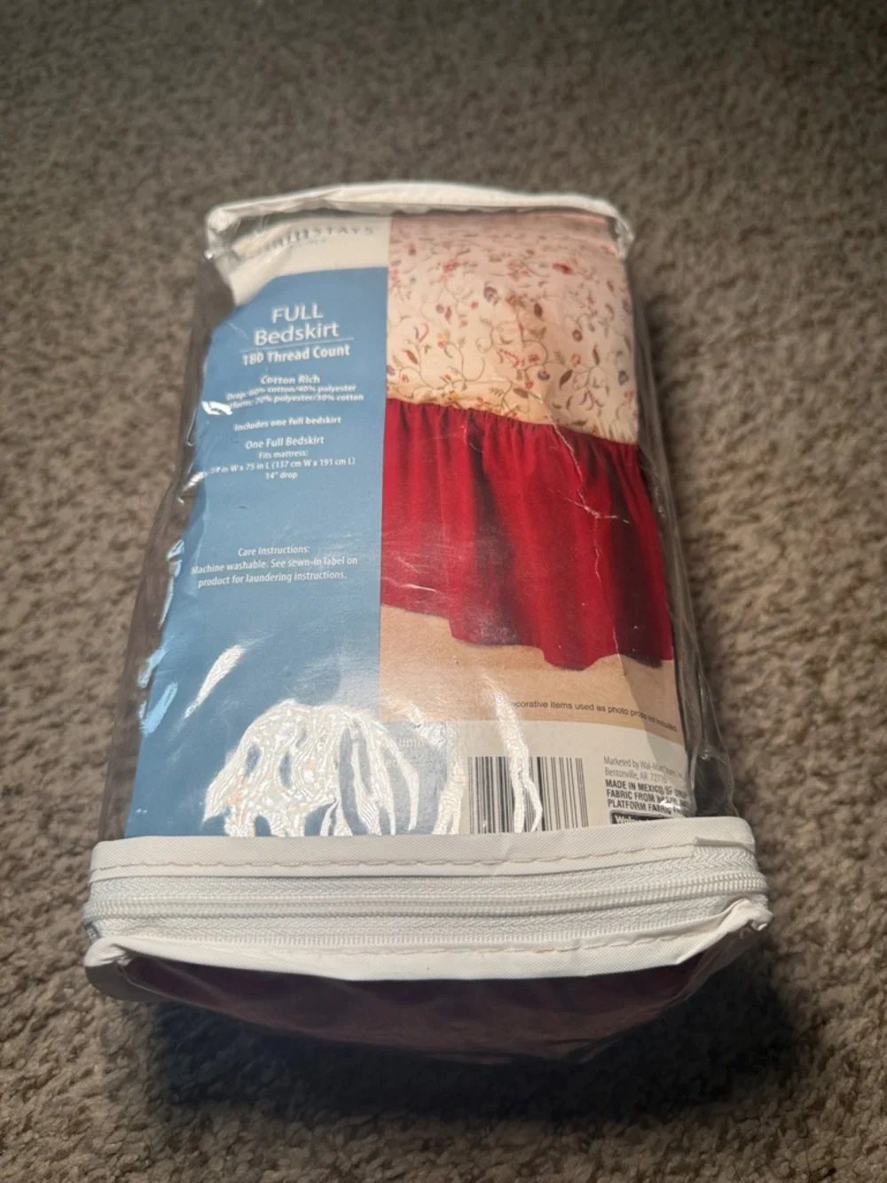 Mainstays Home Autumn Red Full Size Bed Skirt‎